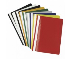 Segtuvėliai su įsegėle ir skaidriu viršeliu A4, geltoni, pakuotėje 25 vnt (876812)