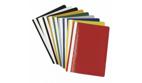 Segtuvėliai su įsegėle ir skaidriu viršeliu A4, geltoni, pakuotėje 25 vnt (876812)