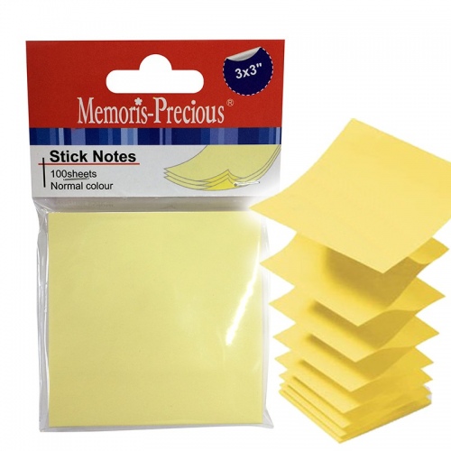 Lipnūs lapeliai Z-tipo, 76x76 mm, geltoni, 100 lapelių