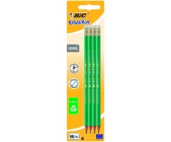 BIC Pieštukai su trintuku EVOLUTION ORIGINAL HB, pakuotėje 4vnt 049012