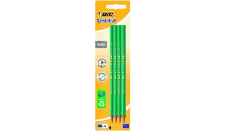 BIC Pieštukas EVOLUTION ORIGINAL HB, pakuotėje 4vnt 000167