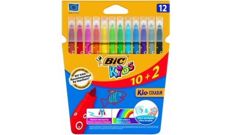 BIC Spalvoti flomasteriai KIDS COULEUR 12 spalvų rinkinys 103226