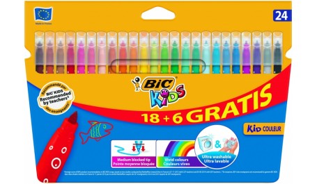 BIC Spalvoti Flomasteriai KIDS COULEUR 24 spalvų rinkinys 103240