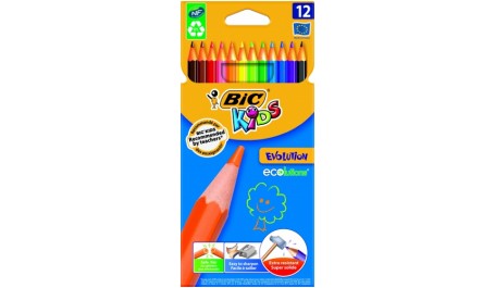 BIC Spalvoti pieštukai KIDS EVOLUTION 12 spalvų rinkinys 8290291