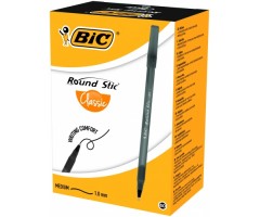 BIC Tušinukas ROUND STIC 1.0 mm, juodas, pakuotėje 60 vnt 256385