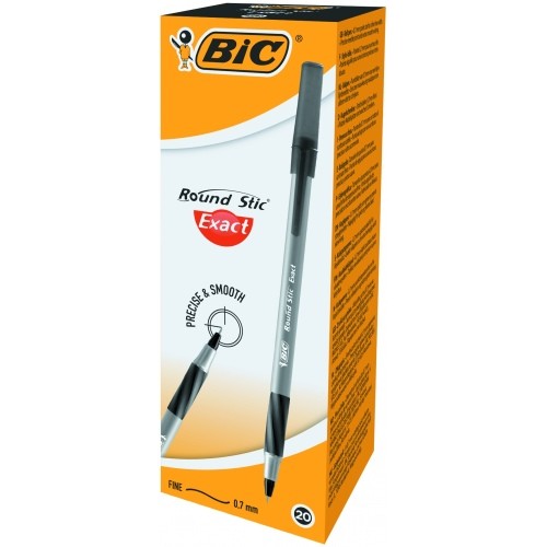 BIC Tušinukas ROUND STIC EXACT 0.8 mm, juodas, pakuotėje 20 vnt 340862