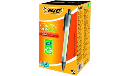 BIC Tušinukas ECO CLICSTIC 1.0 mm, juodas, pakuotėje 50 vnt 175884