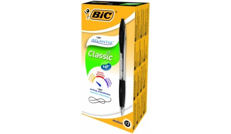 BIC Tušinukas ATLANTIS CLASSIC 1.0 mm, juodas, pakuotėje 12 vnt 136717