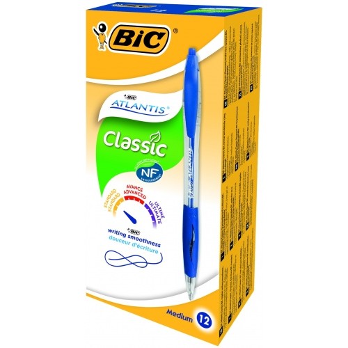 BIC Tušinukas ATLANTIS CLASSIC 1.0 mm, mėlynas, pakuotėje 12 vnt 136700