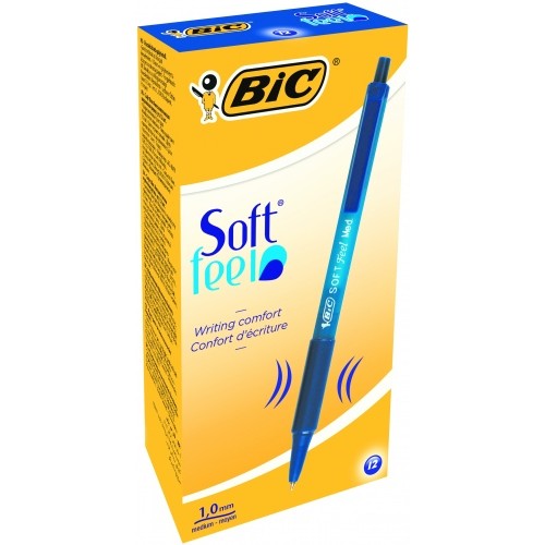BIC Tušinukas SOFTFEEL CLIC 1.0 mm, mėlynas, pakuotėje 12 vnt 914346