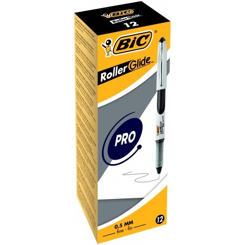 BIC Rašiklis ROLLER GLIDE 0,5 mm juodas, pakuotėje 12 vnt 209145