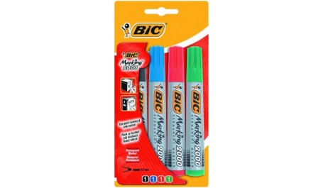 BIC Permanentinių žymeklių rinkinys ECO 2000 4 spalvų rinkinys, 2-5 mm 020040