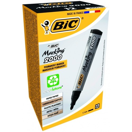 BIC Permanentinis žymeklis ECO 2000 2-5 mm, juodas, pakuotėje 12 vnt 000095