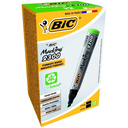 BIC Permanentinis žymeklis ECO 2300 4-5 mm, žalias, pakuotėje 12 vnt 300027