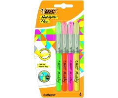 BIC Teksto žymekliai HIGHLIGHTER FLEX 1-4 mm, 4 spalvų rinkinys 448926
