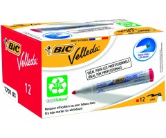 BIC Baltos lentos žymeklis VELLEDA 1701 1-5 mm, raudonas, pakuotėje 12 vnt 701030
