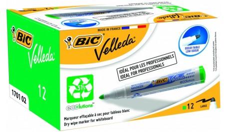 BIC Baltos lentos žymeklis VELLEDA 1701 1-5 mm, žalias, pakuotėje 12 vnt 701023