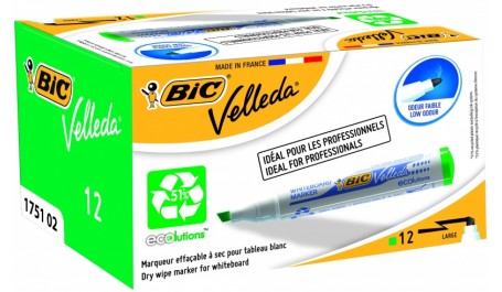 BIC Baltos lentos žymeklis VELLEDA 1751 4-6 mm, žalias, pakuotėje 12 vnt 751028