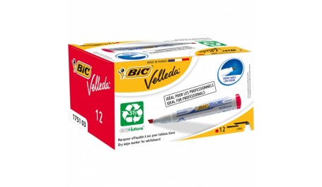 BIC Baltos lentos žymeklis VELLEDA 1751 4-6 mm, raudonas, pakuotėje 12 vnt 751035