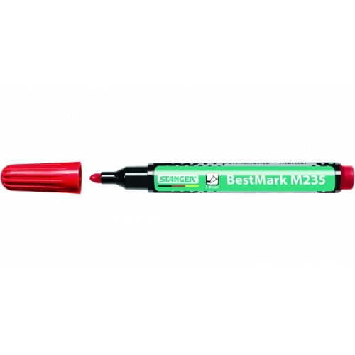 STANGER Permanentinis žymeklis M235, 1-3 mm, raudonas, pakuotėje 10 vnt 712002