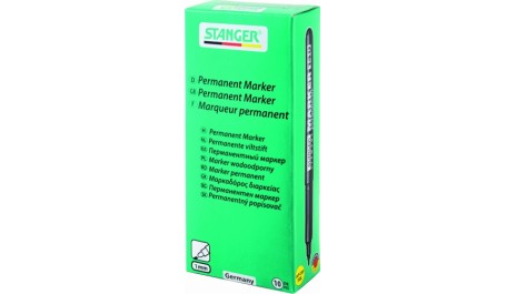 STANGER Permanentinis žymeklis skaidrėms 0.6 mm, juodas, pakuotėje 10 vnt 710010