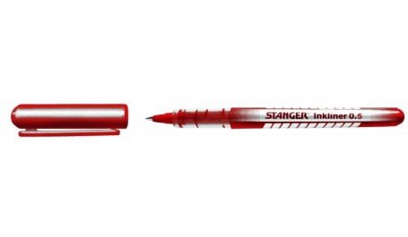 STANGER Rašiklis Solid Inkliner 0.5 mm, raudonas, pakuotėje 10 vnt 7420003