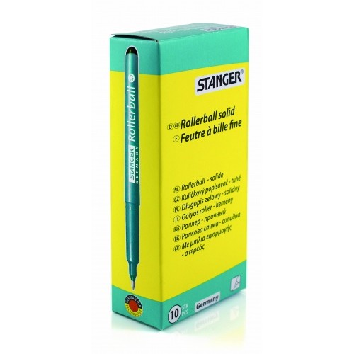 STANGER Rašiklis Solid 0.7 mm, juodas, pakuotėje 10 vnt 740010