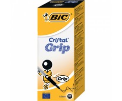 BIC Tušinukas CRISTAL GRIP 1.0 mm, juodas, pakuotėje 20 vnt 233973