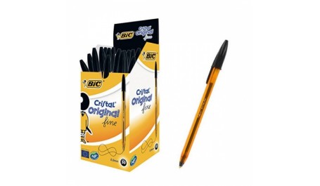 BIC Tušinukas CRISTAL FINE 0.3 mm, juodas, pakuotėje 50 vnt 134485