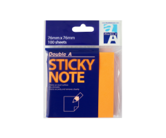 Double A Lipnūs lapeliai Neon Orange 76x76 mm, 100 lapelių