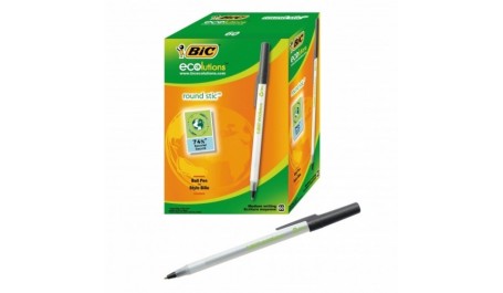 BIC Tušinukas ECO ROUND STIC 1.0 mm, juodas, pakuotėje 60 vnt 256644