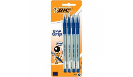 BIC Tušinukas Cristal Grip 1.0 mm, mėlynas, pakuotėje 4 vnt 004030