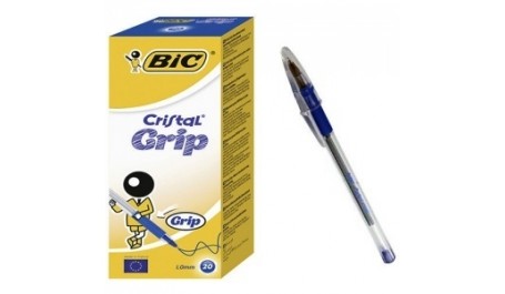 BIC Tušinukas Ball pen Cristal Grip 1.0 mm, mėlynas, pakuotėje 20 vnt 004061