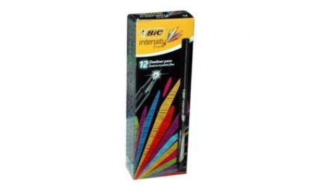 BIC Rašiklis Fineliners INTENSITY FINE, juodas, pakuotėje 12vnt 449206