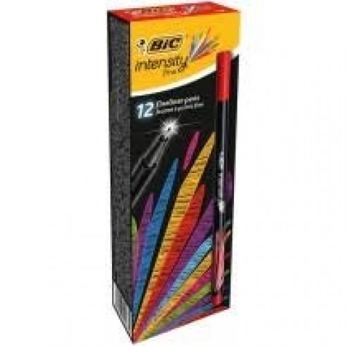 BIC Rašiklis Fineliners INTENSITY FINE, raudonas, pakuotėje 12vnt 449350