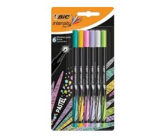 BIC Rašiklių rinkinys Fineliners INTENSITY FINE PASTEL 0.4 mm, 6 spalvų rinkinys 498334