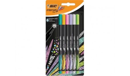 BIC Rašiklių rinkinys Fineliners INTENSITY FINE PASTEL 0.4 mm, 6 spalvų rinkinys 498334