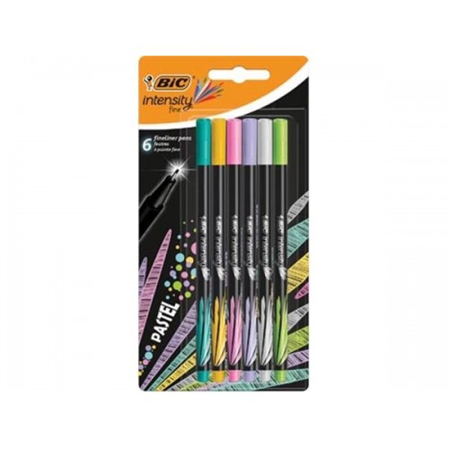 BIC Rašiklių rinkinys Fineliners INTENSITY FINE PASTEL 0.4 mm, 6 spalvų rinkinys 498334