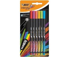BIC Rašiklių rinkinys Fineliners INTENSITY FINE RAINBOW 0.4 mm, 6 spalvų rinkinys 498327