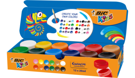 BIC Guašas Poster paint 12 spalvų, 485518