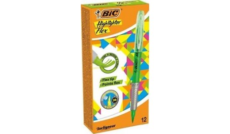 BIC Teksto žymeklis Highlighter FLEX, žalias, pakuotėje 12vnt 494619