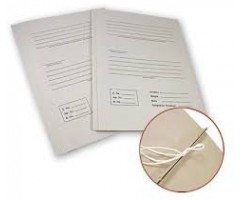 Aplankas archyvinis A4 4cm, baltas su raišteliais viduje kartoninis 300g iš makulatūrinio popieriaus