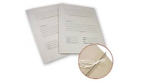 Aplankas archyvinis A4 4cm, baltas su raišteliais viduje kartoninis 300g iš makulatūrinio popieriaus