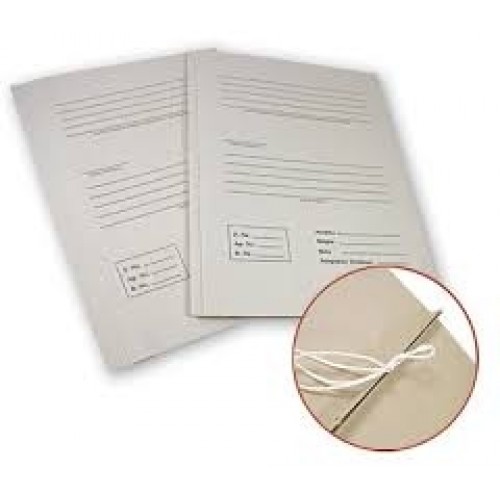 Aplankas archyvinis A4 4cm, baltas su raišteliais viduje kartoninis 300g iš makulatūrinio popieriaus