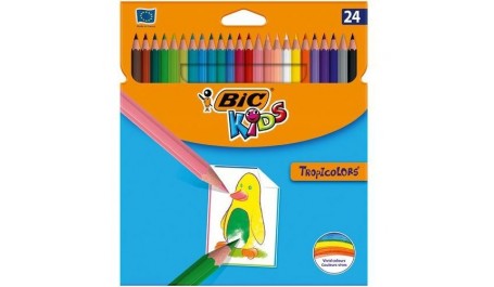 BIC Spalvoti pieštukai TROPICOLORS  24 spalvų rinkinys, 022510