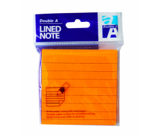 Double A Lipnūs lapeliai Neon Orange 76x76 mm, linijomis, 100 lapelių