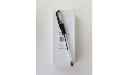 Gelinis rašiklis su kamšteliu 10 vnt, Juodas