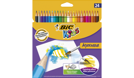 BIC Spalvoti pieštukai AQUACOULEUR 24 spalvų rinkinys