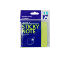 Double A Lipnūs lapeliai Neon Lime 76x76 mm, 100 lapelių