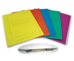 Kartoninis segtuvėlis A4 280g, geltonas su spauda ir įsegėle